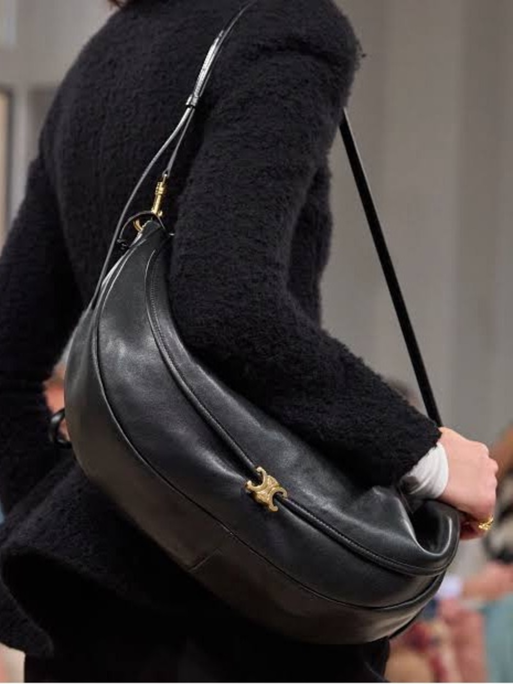 Celine Triomphe Half Moon Leather Bag - like new